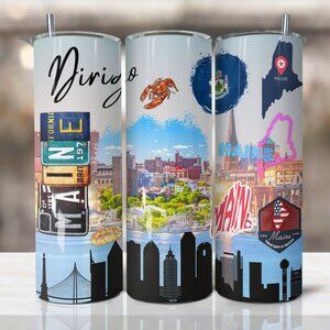 Maine State Tumbler, Maine Souvenir Tumbler, 20oz Skinny Tumbler